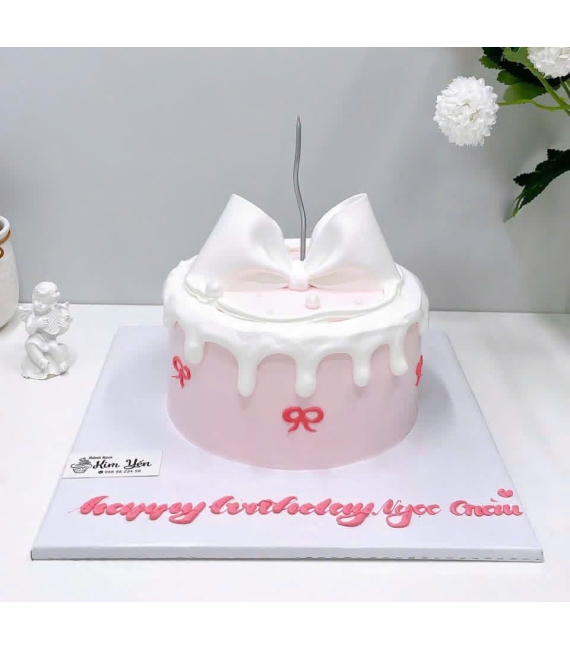 Bánh kem hàn quốc nơ hồng đáng yêu hot 