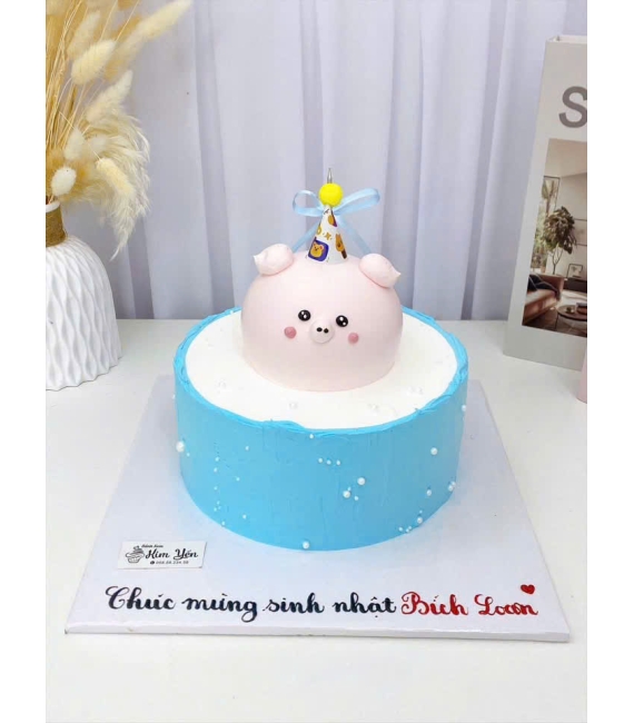 Bánh kem hàn quốc tone xanh hot 