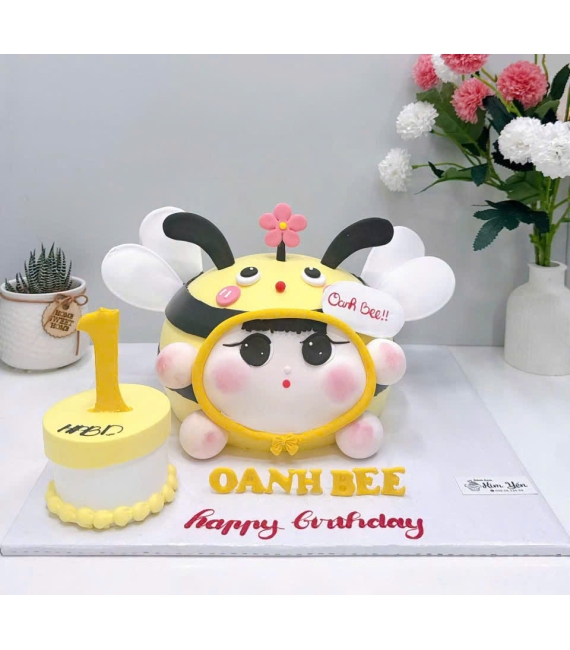 Bánh kem hàn quốc tạo hình đáng yêu cho bé gái 1 tuổi 