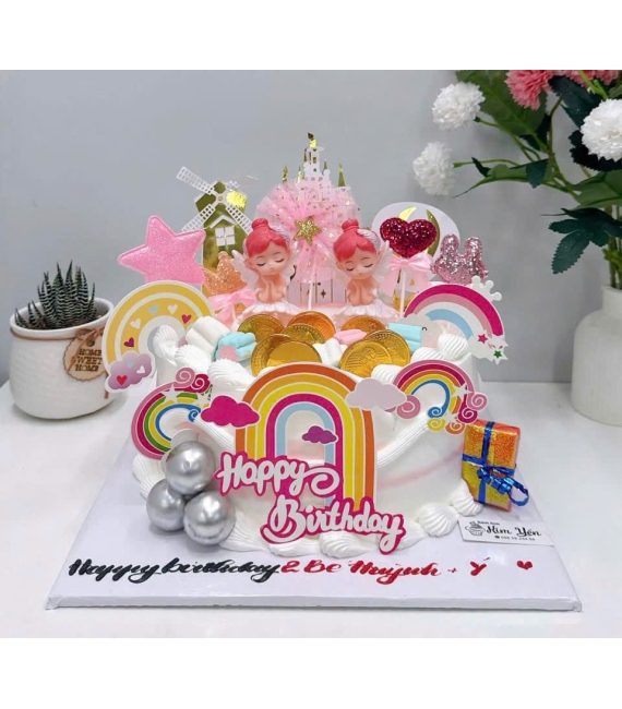 Bánh sinh nhật vỏ xò dành cho bé gái hot trend 