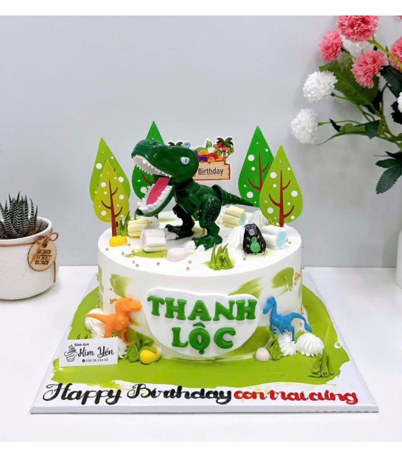 Mẫu bánh kem bé trai yêu thích khủng long 