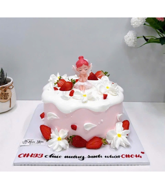 Mẫu Bánh sinh nhật bé gái tone hồng hot 2026