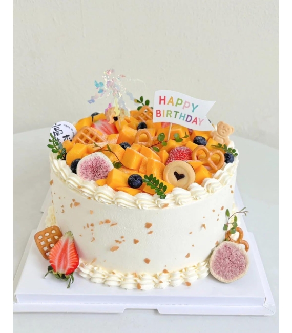 Bánh kem trang trí trái cây tươi ngon