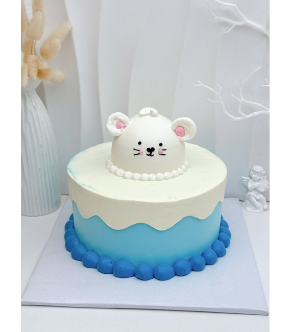  Bánh kem màu xanh đơn giản