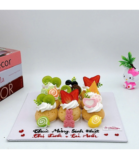 Set bánh su kem Singapore hoa quả tặng 20/10