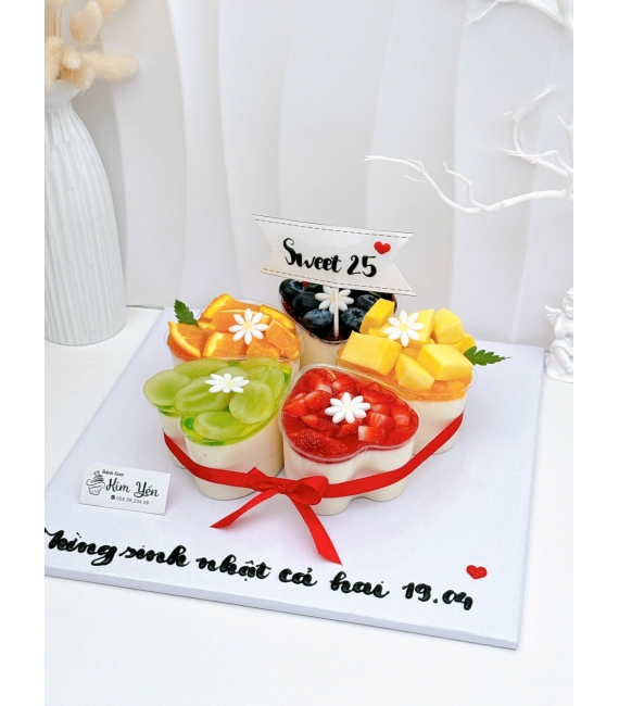 Sét bánh sinh nhật panna cotta đủ vị