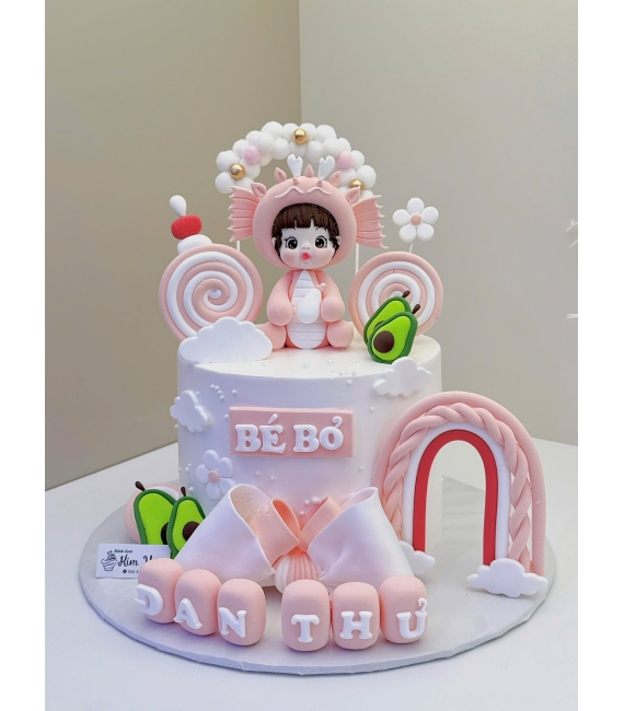 Bánh Kem Thôi Nôi đầy tháng đẹp 2025 dành cho bé gái