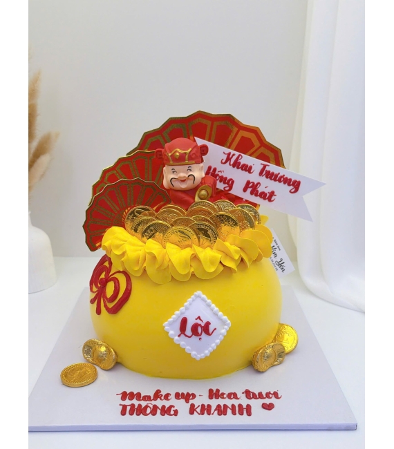 Bánh kem khai trương tiệm makeup hoa tươi