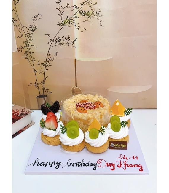 Set bánh su kem Singapore kèm bông lan trứng muối