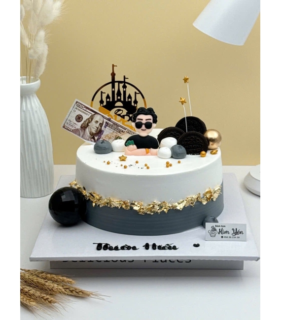 Mẫu bánh kem tặng nam trang trí đơn giản