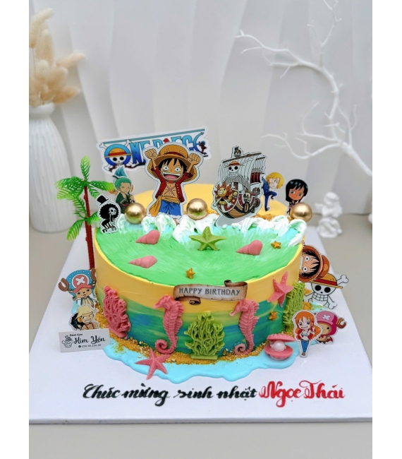 Bánh kem dành cho bé trai mê hoạt hình One Piece