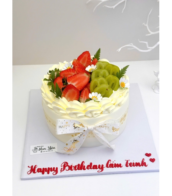 Bánh sinh nhật chúc mừng mix dâu vs nho