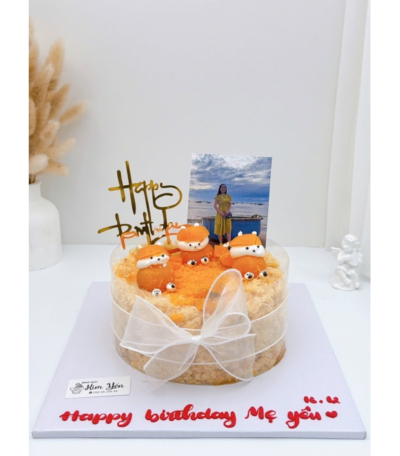 Mẫu bánh bông lan trứng muối tặng mẹ yêu in hình