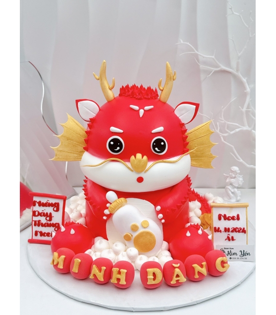 Bánh Kem thôi nôi tone đỏ cao cấp tại Kim Yến