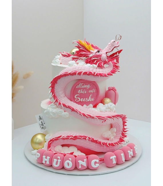 Bánh Kem thôi nôi tuổi rồng dành cho bé gái mẫu cao cấp 