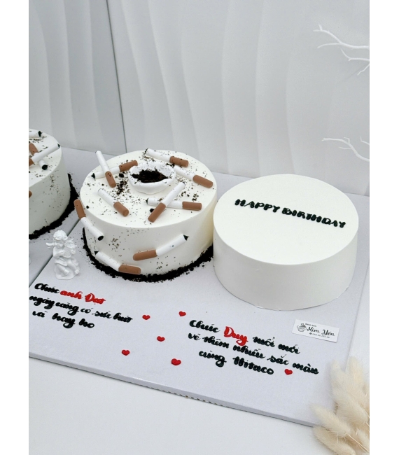 Combo bánh kem tạo hình thuốc hút tặng nam