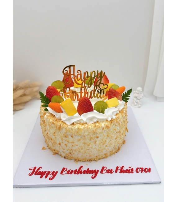 Bánh kem bắp hạnh nhân mừng sinh ba yêu