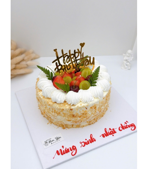 Bánh kem bắp hạnh nhân mừng sinh nhật chồng