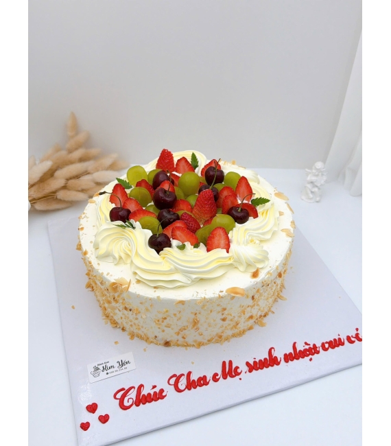 Bánh kem bắp  hạnh nhân chúc mừng cha mẹ