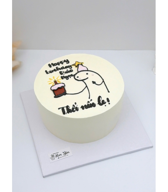 Bánh kem style Hàn Quốc viết chữ thổi nến lẹ đi