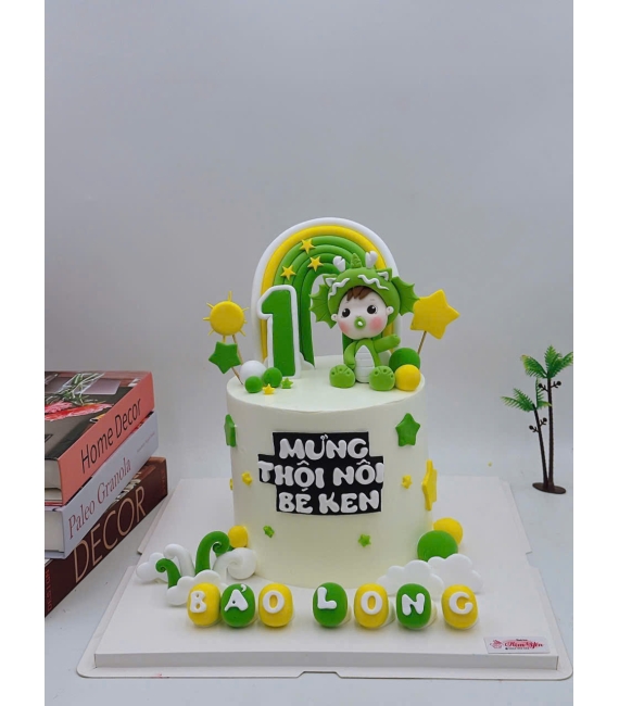 Bánh Kem Thôi Nôi Chú Rồng Xanh mừng bé 1 tuổi 