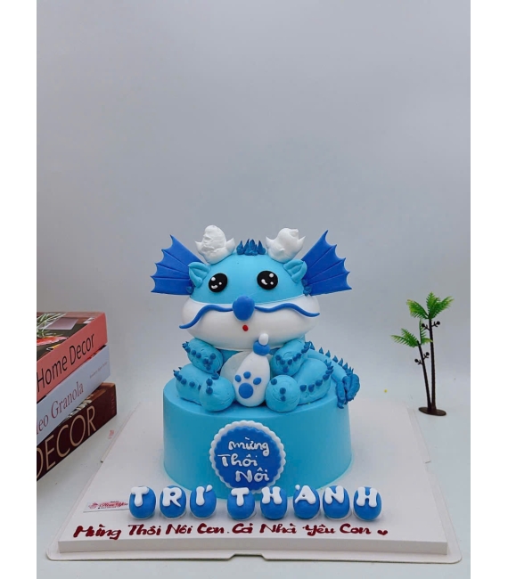Bánh Kem Thôi Nôi Chú Rồng Xanh Dương mừng bé 1 tuổi 