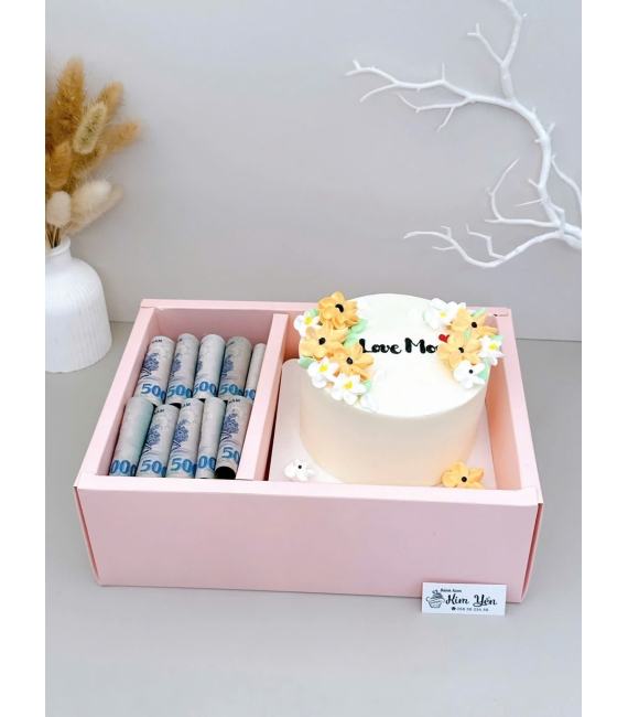 Mẫu sét bánh kem và tiền tặng mẹ yêu 