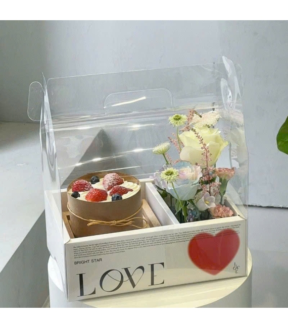 Mẫu sét bánh kem và hoa tươi tặng người thân( tùy chọn bánh theo yêu cầu) tại cao lãnh