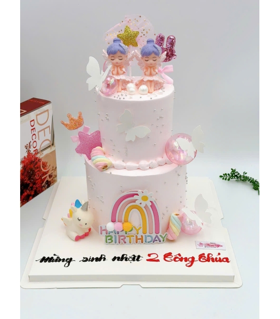 Mẫu bánh kem công chúa 2 tầng 