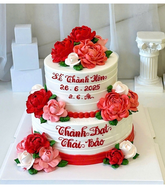 Bánh kem cưới 2 tầng ở cao lãnh