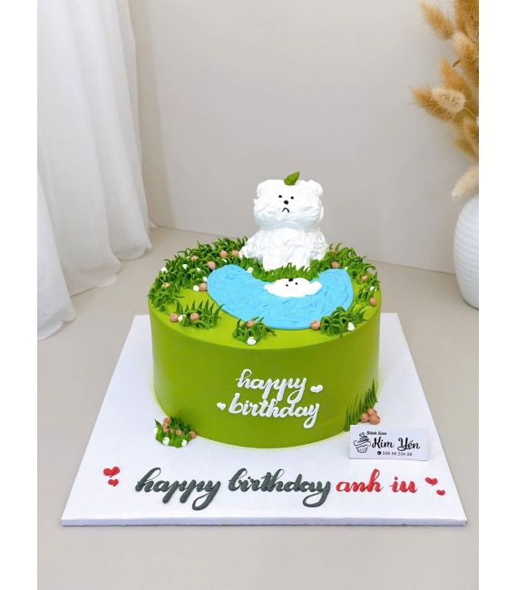  Bánh kem tone xanh tặng anh yêu