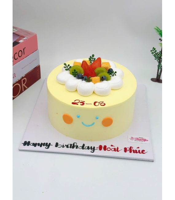 Mẫu bánh kem hàn quốc tone vàng trái cây 