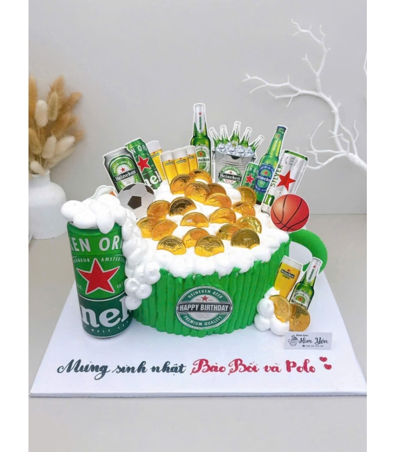 Bánh kem heineken hot 2025
