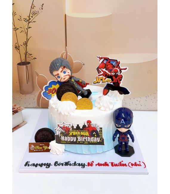Bánh kem chúc mừng dành cho bé trai nhân vật hoạt hình