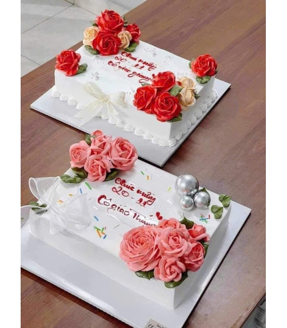 Mẫu bánh kem hình vuông tặng thầy cô 20/11
