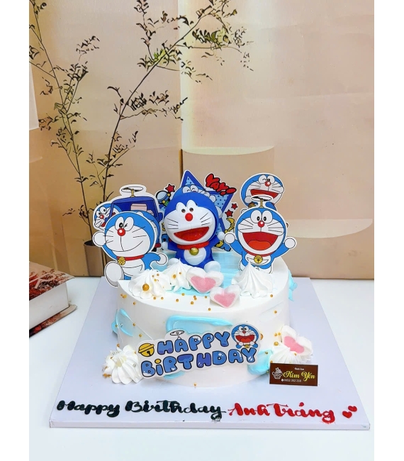 Bánh kem chúc mừng dành cho bé trai yêu thích Đô rê mon