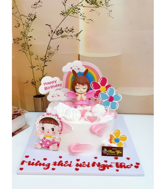 Bánh kem dành cho bé gái thích tone hồng hot 2025