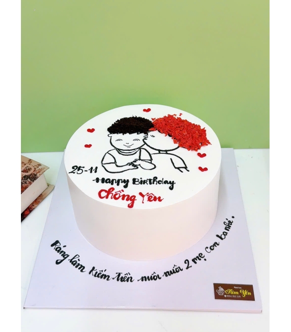 Bánh kem style Hàn Quốc vẻ hình chibi 2 vợ chồng