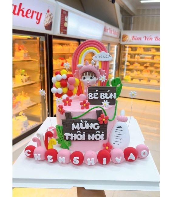 Bánh Kem thôi nôi dành cho bé gái làm theo yêu cầu 