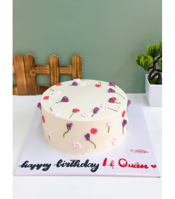 Bánh kem style Hàn Quốc vẻ hình hoa nhí nhẹ nhàng