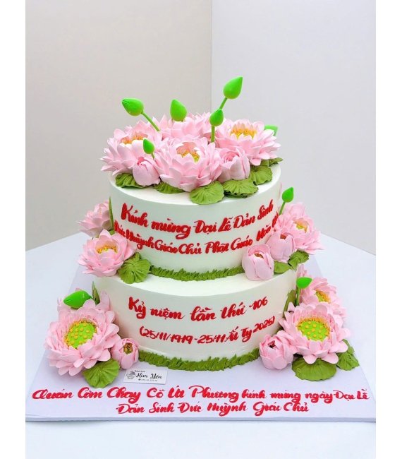 Bánh kem mừng lể kỷ niệm 2 tầng