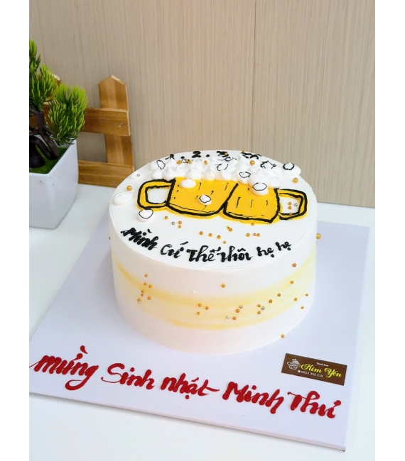 Bánh kem style Hàn Quốc tạo hình 2 ly bia