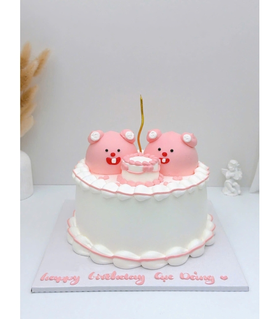 Bánh kem style Hàn Quốc tạo dành cho cặp đôi mừng kỷ niệm