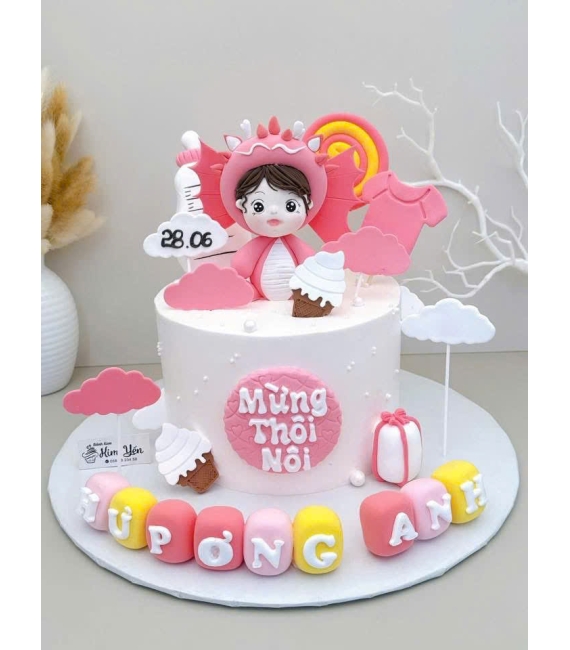 Bánh kem thôi nôi tạo hình dành cho bé gái hot 2026