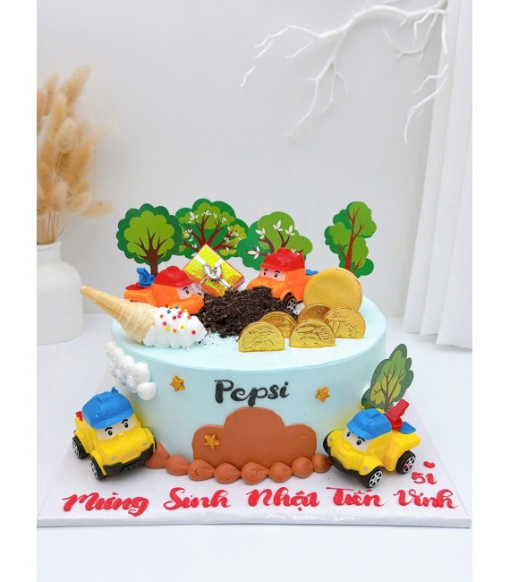 Mẫu bánh kem dành cho bé trai yêu thích ô tô làm theo yêu cầu