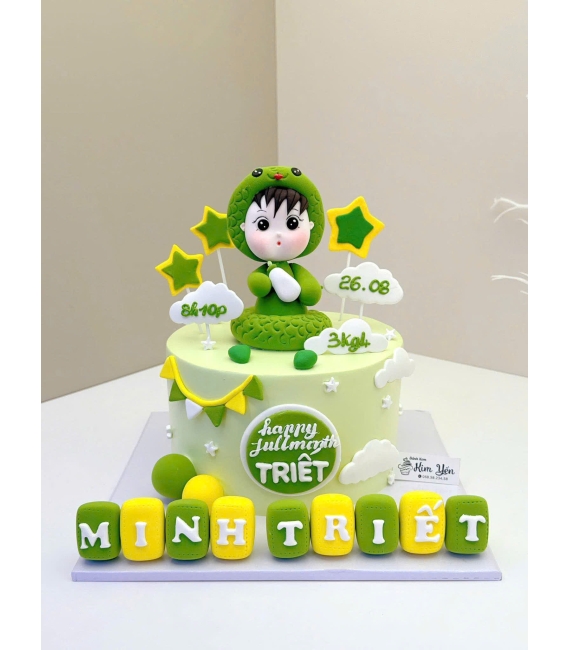 Bánh kem thôi nôi dành cho bé trai tuổi tỵ hot 2026