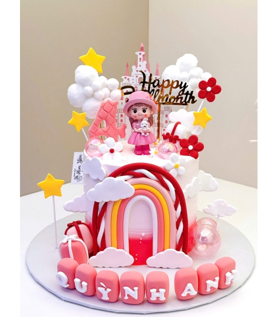 Bánh kem thôi nôi dành cho bé gái ( cô công chúa dễ thương)