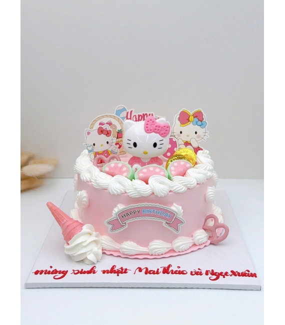 Mẫu bánh kem dành cho bé gái tone hồng -Bánh Kem Kim Yến