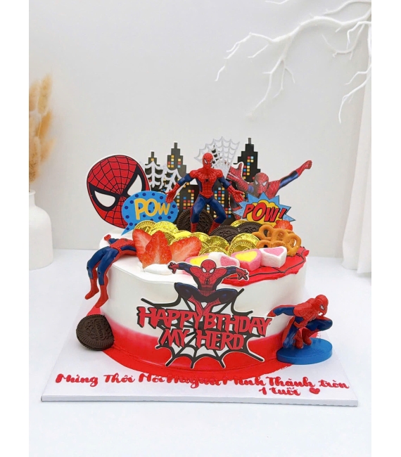 Mẫu bánh kem dành cho bé trai lên 5 tuổi hot 2026 người nhện