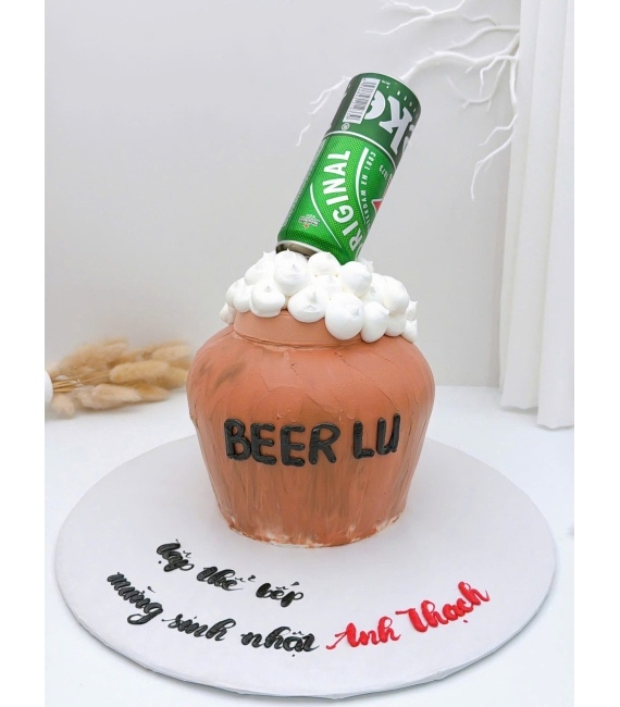 Bánh kem style Hàn Quốc lu bia tặng hội bạn thân